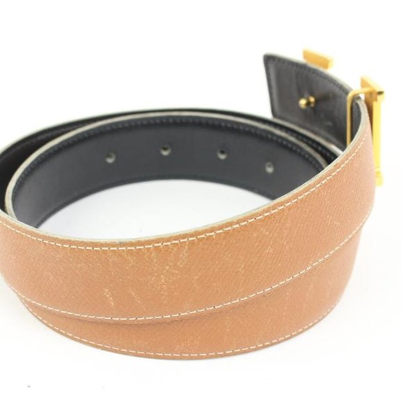 Hermès size 75 Brown x Black 32mm Reversible H Logo Belt Kit 73h418s main image 7